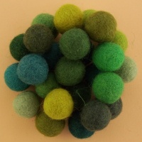 Handmade Felt Accessories - 15mm Balls - Greens